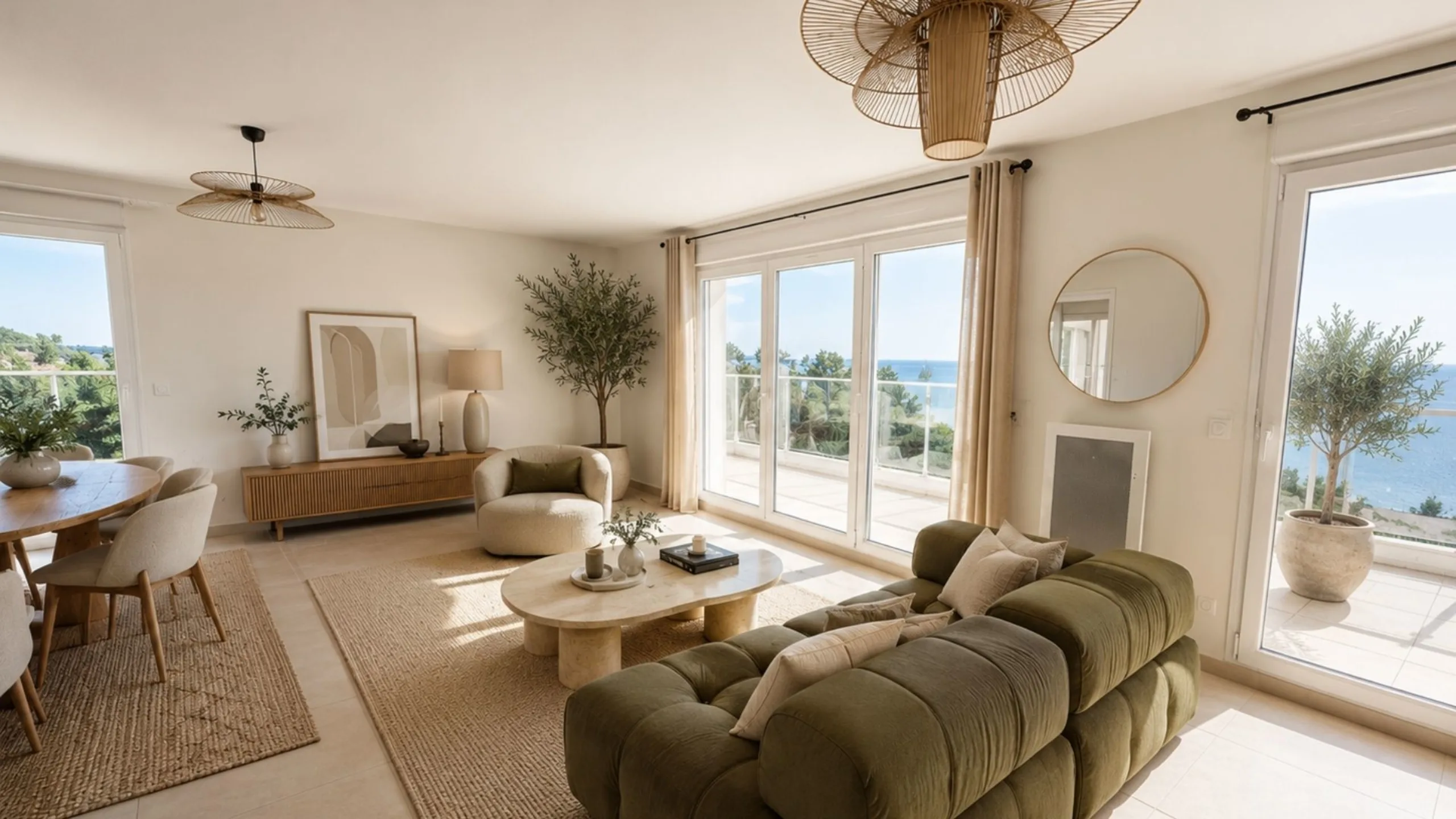 Salon lumineux du bien immobilier proposé à la vente